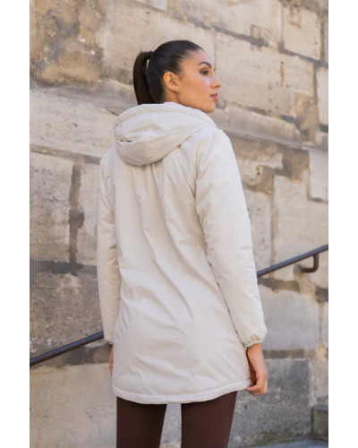 Long fur-lined waterproof coat - Laura Jo - White