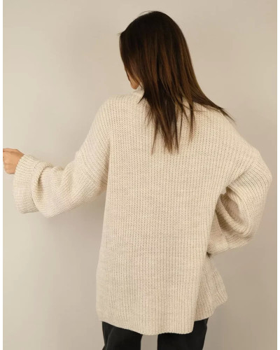 Pull Capucine en Acrylique, Fabriqué en Italie pour une Élégance Inégalée - Beige - Taille unique