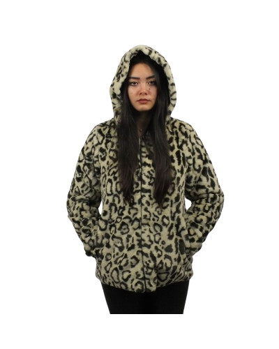 Laura Jo - Short Reversible Waterproof Parka - Khaki / Leopard