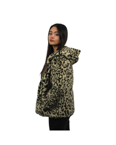 Laura Jo - Short Reversible Waterproof Parka - Camel / Leopard