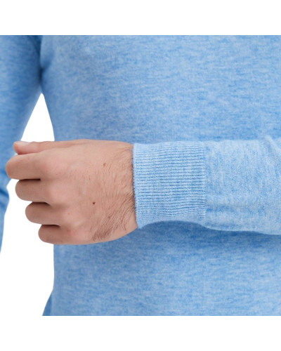 Trucker collar sweater with cashmere touch - Yves Enzo - Blue