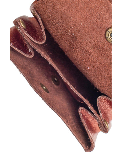 Cherry Paris Suede Leather Coin Purse - Bronze