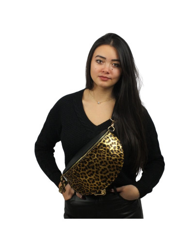 Waist bag 100% cow leather By Laur - Leopard