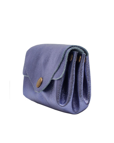 Cherry Paris Suede Leather Coin Purse - Purple