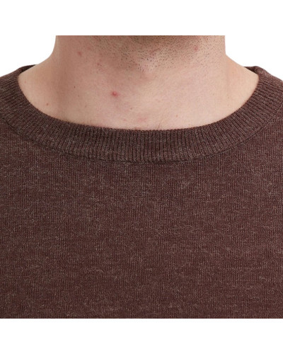 Crew neck sweater cashmere touch - Yves Enzo - Brown