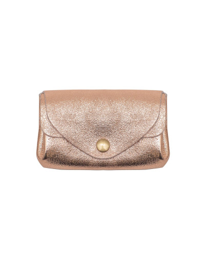 Cherry Paris Suede Leather Coin Purse - Pink