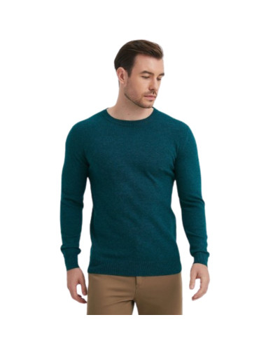 Crew neck sweater cashmere touch - Yves Enzo - Green