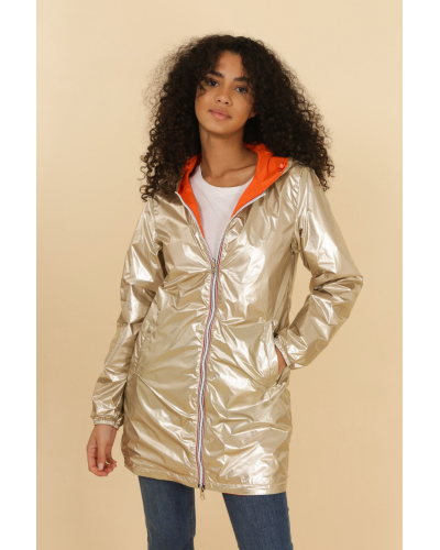 Laura Jo - Long Reversible Fitted Raincoat - Brick Orange