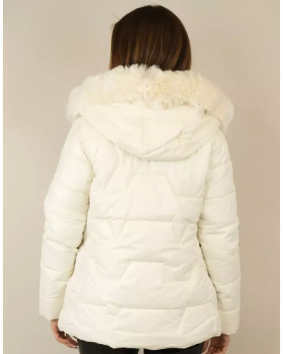 Capucine Puffer Jacket with Hood - White