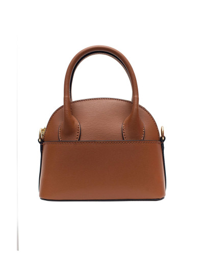 Cherry Paris Cowhide Leather Handbag - Cognac