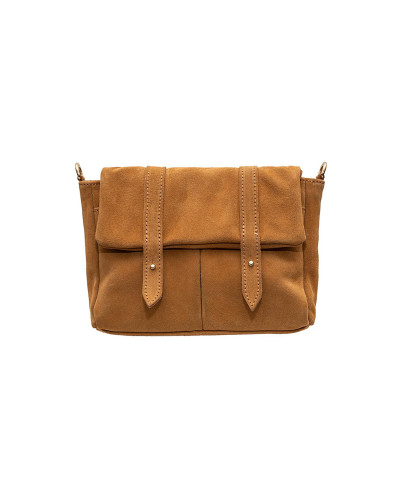 Cherry Paris Cowhide Leather Messenger Bag - Camel