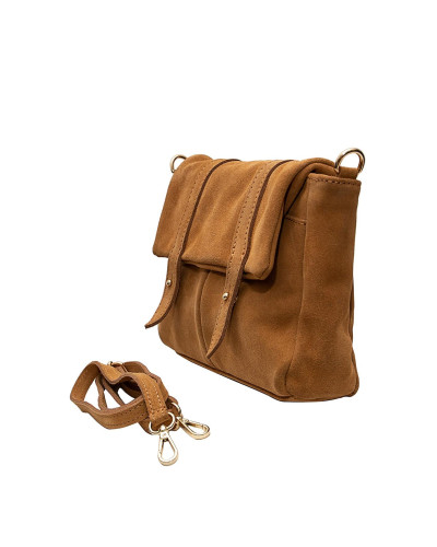 Cherry Paris Cowhide Leather Messenger Bag - Camel