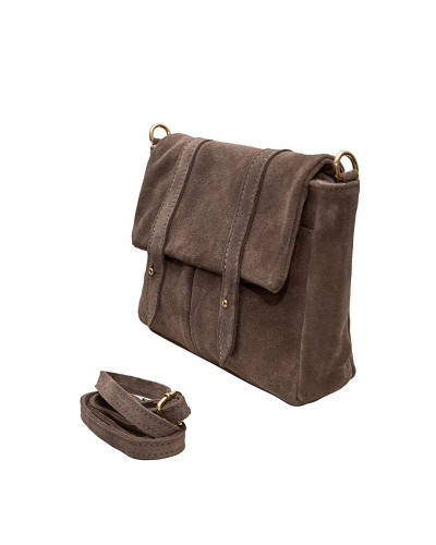 Cherry Paris Cowhide Leather Messenger Bag - Taupe