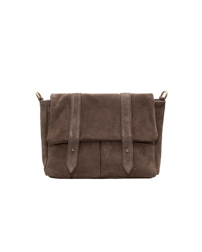 Cherry Paris Cowhide Leather Messenger Bag - Taupe