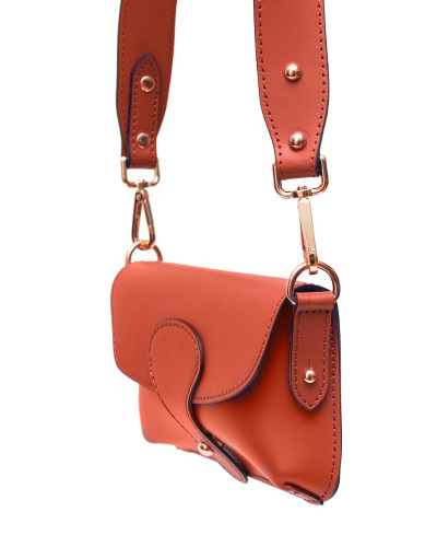 Cherry Paris Smooth Cowhide Leather Belt Bag - Rust