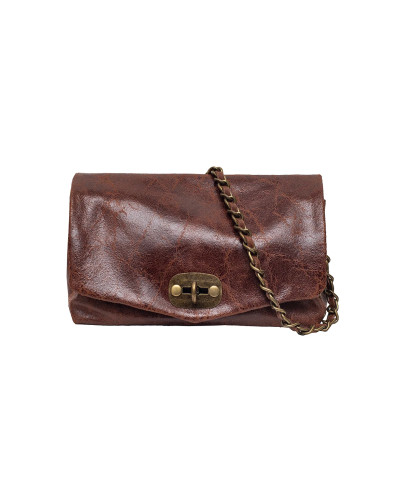 Shoulder bag in cowhide leather Cherry Paris - Cognac