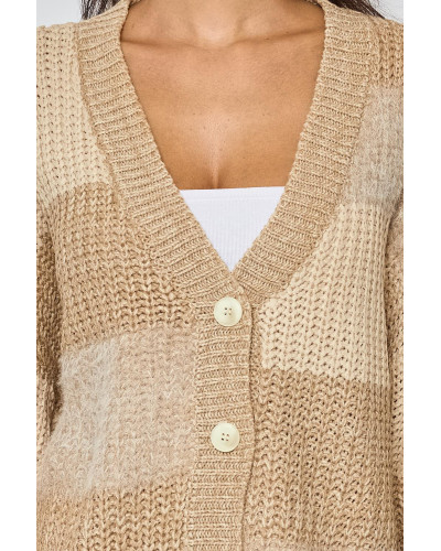 REVD'ELLE Long-Sleeve Cardigan - Camel