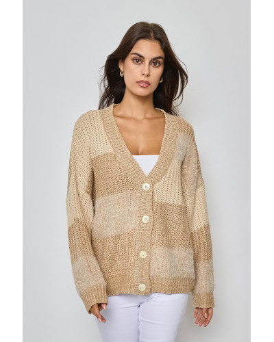 REVD'ELLE Long-Sleeve Cardigan - Camel