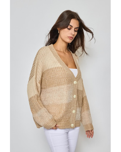 REVD'ELLE Long-Sleeve Cardigan - Camel