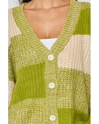 REVD'ELLE Long-Sleeve Cardigan - Green