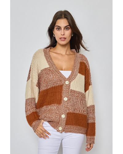 REVD'ELLE Long-Sleeve Cardigan - Brown