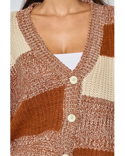 REVD'ELLE Long-Sleeve Cardigan - Brown