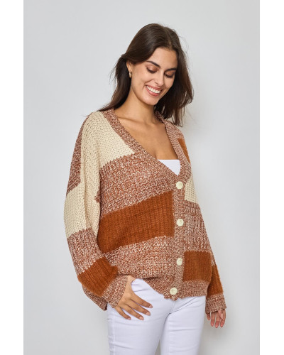 REVD'ELLE Long-Sleeve Cardigan - Brown